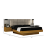 Cama de Casal Queen Size Braga com Mesa de Cabeceira e Painel Almofadado Joli Camurça Leifer Moveis - 1