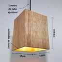 Ver imagem 2 de Luminária Teto Pendente Madeira Rústica Sala Quarto Balcão