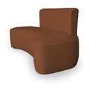 Ver imagem 3 de Sofá Feijão Orgânico Curvo 3 Lugar Suede Sala Contemporânea:terracota