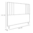 Ver imagem 4 de Cabeceira Casal 1,40m Viena Suede Bege Dal Poz Estofados
