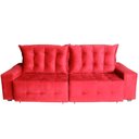 Ver imagem 2 de Sofá Euro Retrátil Reclinável 220cm Veludo Vermelho