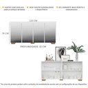 Ver imagem 4 de Aparador Buffet com Espelho Multimóveis Vegas com 4 Portas FG3560 Branco/Natural