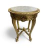 Mesa Auxiliar Clássica Dourado com Tampo em Mármore 69x52x52cm - 3