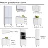 Cozinha Completa Modulada de Canto Athena 10 Módulos Branco - 3