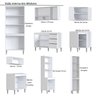 Cozinha Completa Modulada de Canto Athena 10 Módulos Branco - 4