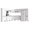 Cozinha Completa Modulada de Canto Athena 10 Módulos Branco - 1