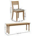 Ver imagem 3 de Mesa de Jantar 2 Bancos 2 Cadeiras Rubi Madeira Macica Taeda Freijo Festra