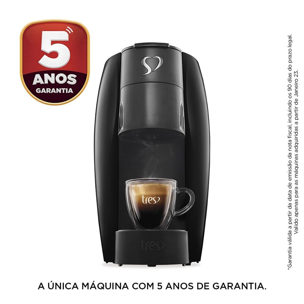 Cafeteira Elétrica Automática Espresso 3 Corações LOV Preta - 220V - 5