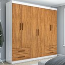 Ver imagem 1 de Guarda-roupa Casal Mondo 6 Portas 4 Gavetas Branco/cinamomo - Pnr Móveis