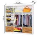 Ver imagem 4 de Guarda-roupa Casal Mondo 6 Portas 4 Gavetas Branco/cinamomo - Pnr Móveis