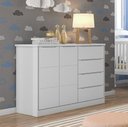Ver imagem 3 de Cômoda Diamante 4 Gavetas e 2 Portas Cinza - Fbaby