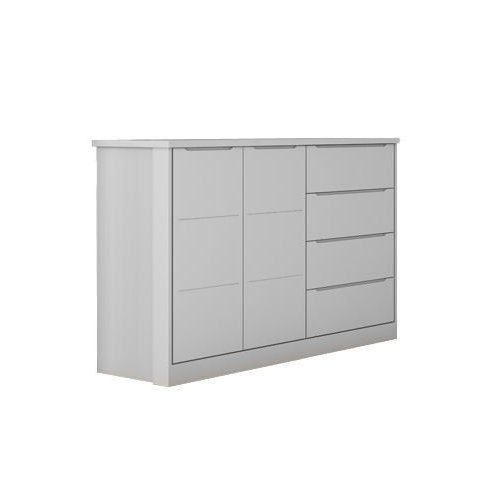 Cômoda Diamante 4 Gavetas e 2 Portas Cinza - Fbaby
