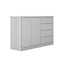 Ver imagem 1 de Cômoda Diamante 4 Gavetas e 2 Portas Cinza - Fbaby