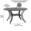 Ver imagem 5 de Mesa em Alumínio com Tampo Ripado de 150 Cm Preto