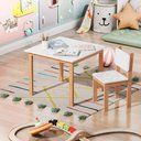 Ver imagem 1 de Mesinha Infantil em Madeira Maciça Isa com 1 Cadeirinha para Atividades