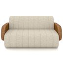 Ver imagem 3 de Sofá 2 Lugares Sala Living Orgânico 148cm Fávara K01 Couríssimo Whisky Linho Champanhe - Lyam Decor