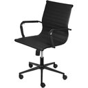 Ver imagem 1 de Cadeira Office Eames Dark Courino Preto com Base Rodizio Preta - 73217
