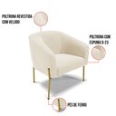 Ver imagem 3 de Cadeira Sala de Jantar Pé de Ferro Dourado Kit 2 Stella Veludo D03 - D'Rossi