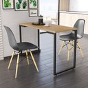 Ver imagem 1 de Conjunto Mesa de Cozinha Prattica Industrial 120cm e 2 Cadeiras Eames F02 Nature/Preto - Mpozenato