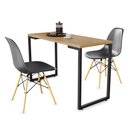Ver imagem 3 de Conjunto Mesa de Cozinha Prattica Industrial 120cm e 2 Cadeiras Eames F02 Nature/Preto - Mpozenato