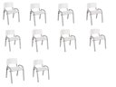 Ver imagem 2 de Kit 10 Cadeira Iso Infantil Creche, Escola Base Cinza Branco