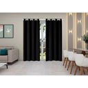 Ver imagem 2 de Cortina Isa Varão Tecido Oxford 2,80m x 2,30m p/ Porta Balcão - Preto