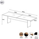 Ver imagem 2 de Mesa de Reunião Escritório 300cm x 110cm 08 Pessoas 2 Caixas para Tomadas 100% MDF Freijó com