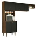 Ver imagem 2 de Armário de Cozinha Compacta Quiosque 235cm Rustic/preto Gourmet Madesa Xa Rustic/preto