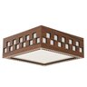 Luminária Decorativa Madeira Plafon Enseada Quad 20cm:Pau Ferro - 8