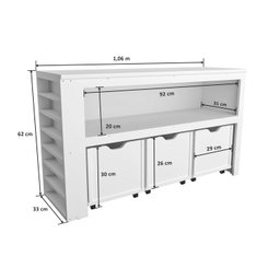 Organizador com Baús e Porta Carrinhos Alexis 100% Mdf Woodcore - 5