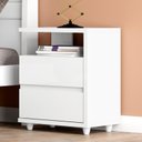 Ver imagem 2 de Mesa de Cabeceira Lacy 2 Gavetas Branco - Móveis Henn