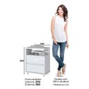 Ver imagem 3 de Mesa de Cabeceira Lacy 2 Gavetas Branco - Móveis Henn