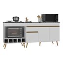 Ver imagem 2 de Kit Balcão de Cozinha para Pia e Balcão para Cooktop/Forno 190cm Veneza Multimóveis MP3777 Branco