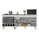 Ver imagem 3 de Kit Balcão de Cozinha para Pia e Balcão para Cooktop/Forno 190cm Veneza Multimóveis MP3777 Branco