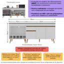 Ver imagem 5 de Kit Balcão de Cozinha para Pia e Balcão para Cooktop/Forno 190cm Veneza Multimóveis MP3777 Branco