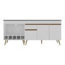 Ver imagem 1 de Kit Balcão de Cozinha para Pia e Balcão para Cooktop/Forno 190cm Veneza Multimóveis MP3777 Branco