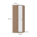 Ver imagem 4 de Guarda-roupa Solteiro Modulado Mini Closet Canto Diagonal Connect Luciane 1 Portas Alumínio Espelho
