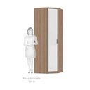 Ver imagem 3 de Guarda-roupa Solteiro Modulado Mini Closet Canto Diagonal Connect Luciane 1 Portas Alumínio Espelho