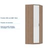 Guarda-roupa Solteiro Modulado Mini Closet Canto Diagonal Connect Luciane 1 Portas Alumínio Espelho - 6