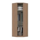 Ver imagem 2 de Guarda-roupa Solteiro Modulado Mini Closet Canto Diagonal Connect Luciane 1 Portas Alumínio Espelho