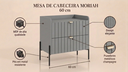 Ver imagem 2 de Mesa de Cabeceira Moriah 60cm Cinza MDF Estilo Industrial com Pés de Aço Preto com 2 Gavetas