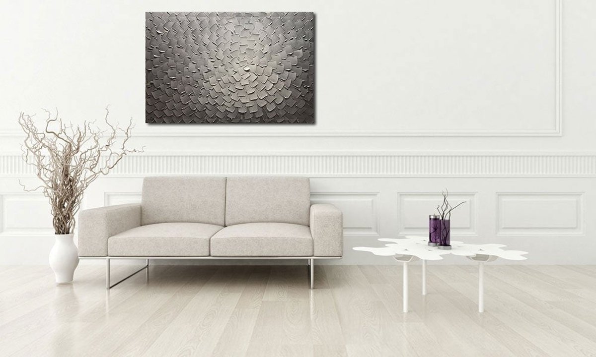 Quadro Pintura Tela anos texturizado fade Sala de Estar 5223: 100cm (A) x 150cm (L) - 1