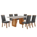 Ver imagem 2 de Mesa de Jantar Carolina 180cm Tampo MDF e Vidro Canto Copo com 6 Cadeiras Lira