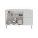 Ver imagem 5 de Balcão Armário Gabinete para Pia de Cozinha 118 Cm Bruna 2 Portas e 3 Gaveta Branco