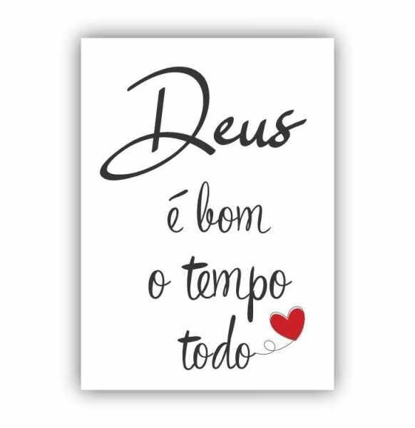 Quadro Deus é Bom o Tempo Todo - Tela Única - 200 x 120 cm - Preta ...
