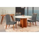 Ver imagem 1 de Mesa de jantar + 4 cadeiras Milão Tampo Redondo 120 Grafite