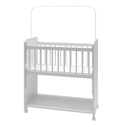 Mini Berço Compacto Portátil para Bebê com Grade Movel Rodízio Colchão Suporte para Mosquiteiro e Pr - 5