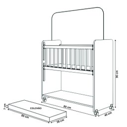 Mini Berço Compacto Portátil para Bebê com Grade Movel Rodízio Colchão Suporte para Mosquiteiro e Pr - 8