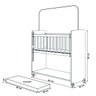 Mini Berço Compacto Portátil para Bebê com Grade Movel Rodízio Colchão Suporte para Mosquiteiro e Pr - 8