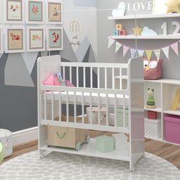Mini Berço Compacto Portátil para Bebê com Grade Movel Rodízio Colchão Suporte para Mosquiteiro e Pr - 3